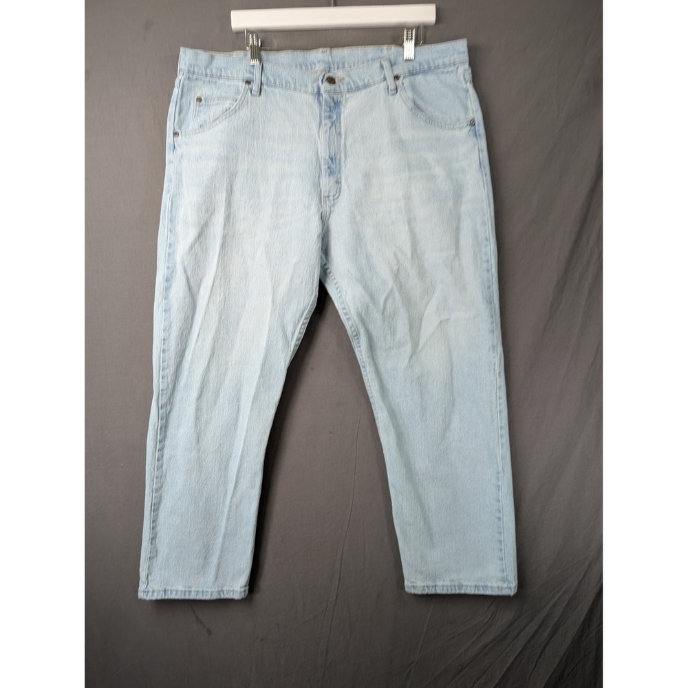 Wrangler Premium Quality Mens Jeans 40x29 Light‎ Wash Denim Straight 97FXVVB